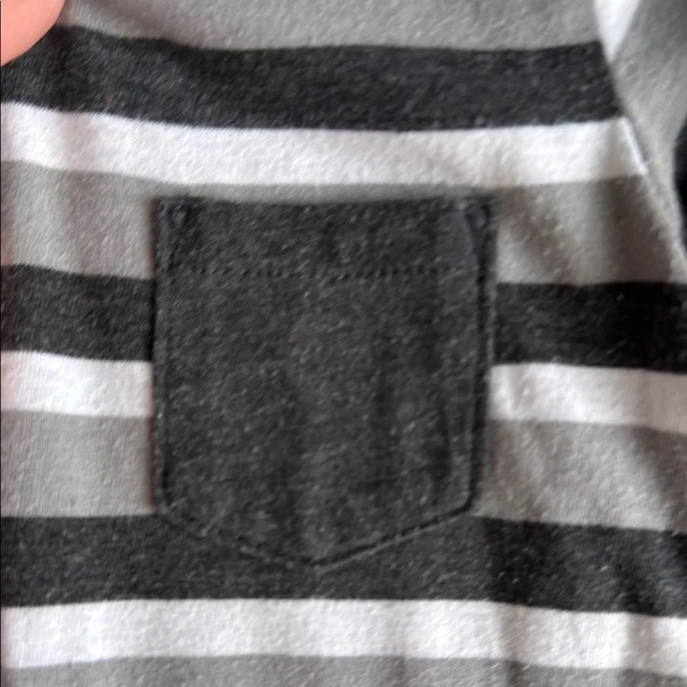 Okie Dokie Black and Gray Striped Onesie Boys 12 Months